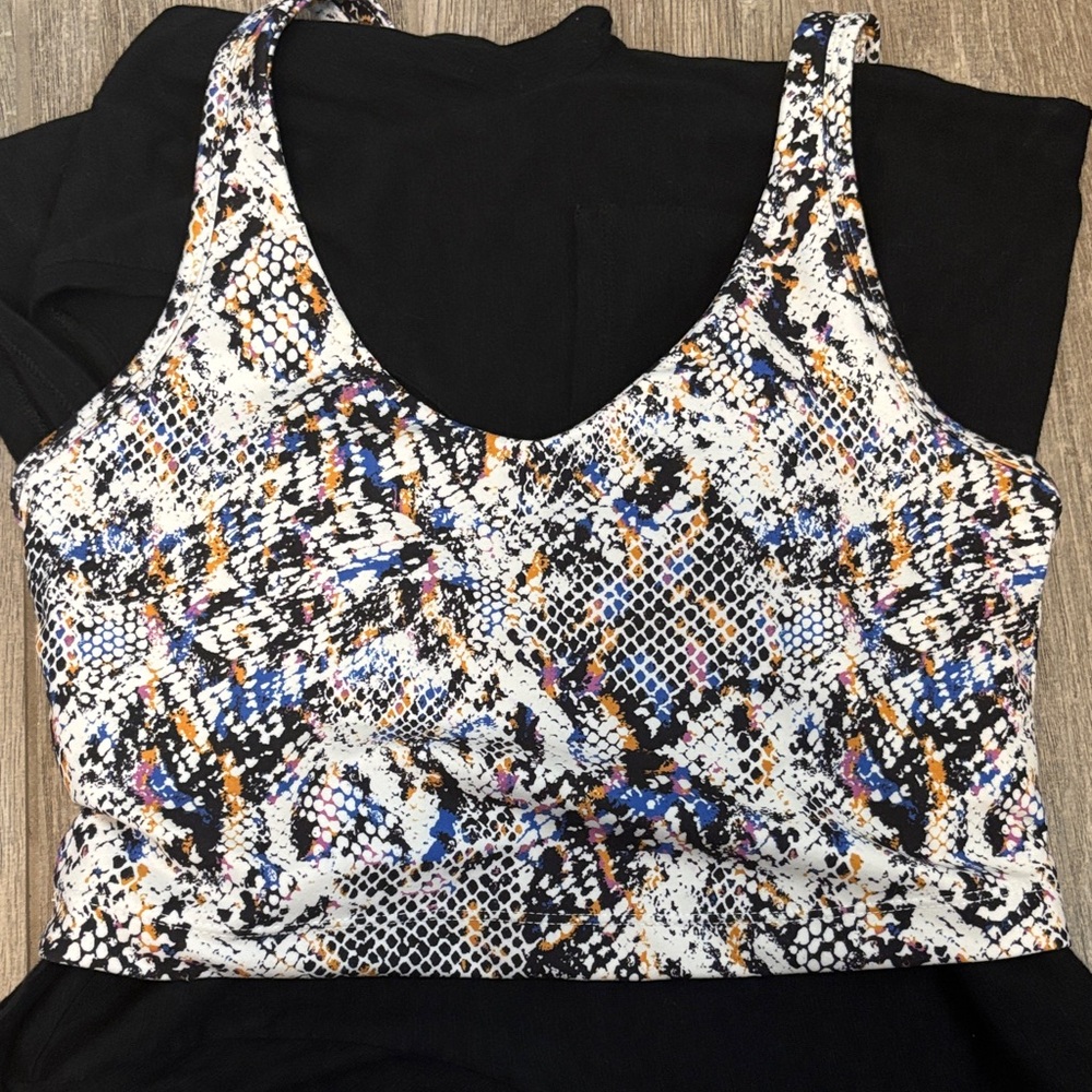 Multicolor Snake Print Sports Bra